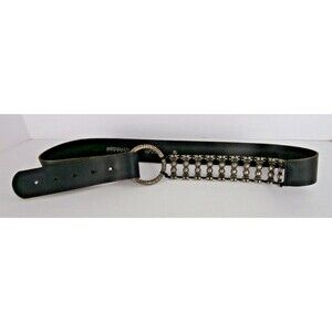 Antoniazzi Firenze Women's 38 inch Leather and Silver Metal Belt